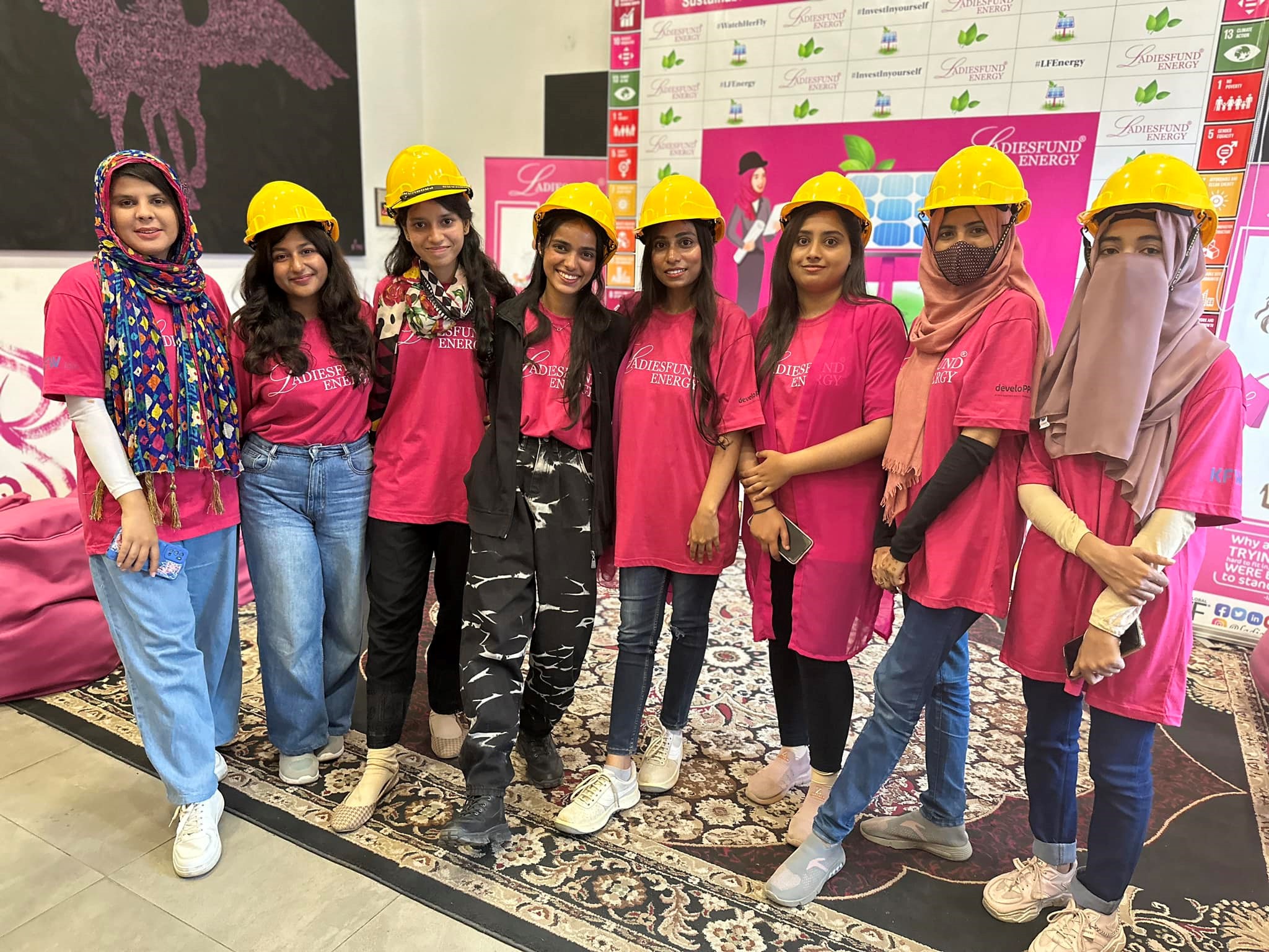 Group photo of LADIESFUND Energy Pvt. Ltd. team receiving the Prime Minister’s Award